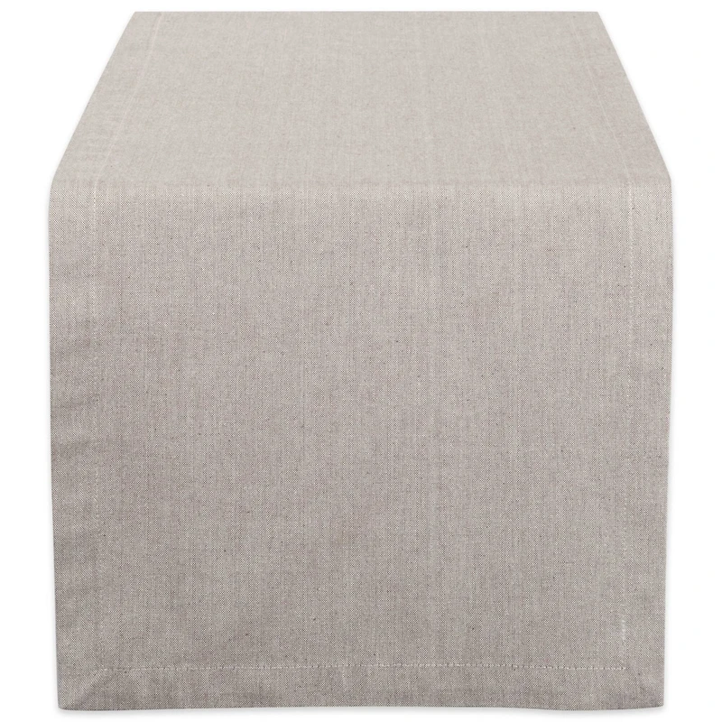DII® 72" Stone Brown Solid Chambray Table Runner