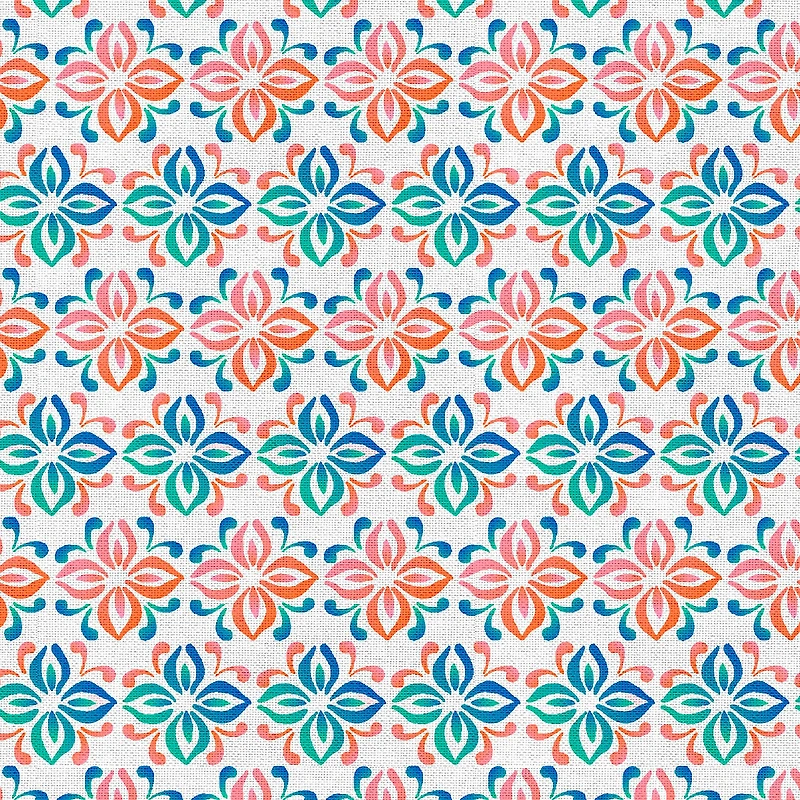 Fabric Editions White Belle Geometric Cotton Fabric