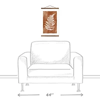 Fern Stamp Copper 12" x 18" Teak Hanging Canvas