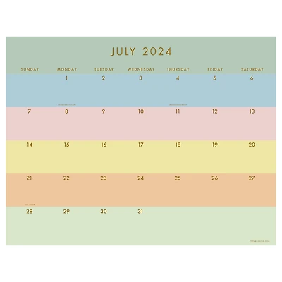 TF Publishing 2024-2025 Super Stripe Desk Pad Calendar