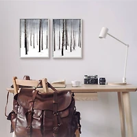 Stupell Industries Winter Snow Tree Forest Haze Eerie Cold in Gray Frame Wall Art