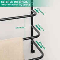 Black Over The Door Towel Rack Bathroom with Hooks