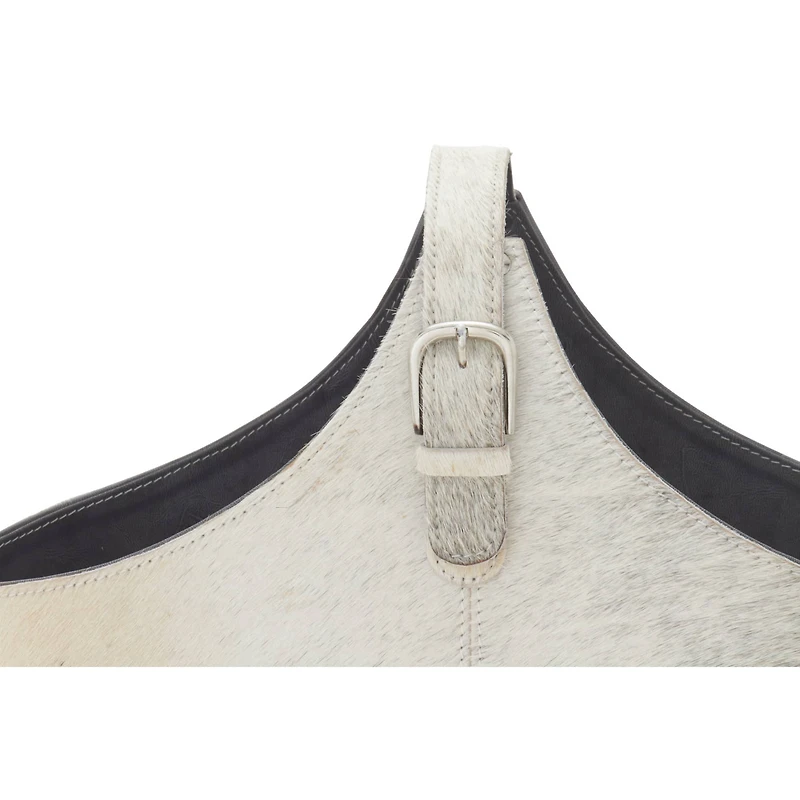 White Leather Modern Magazine Rack Holder