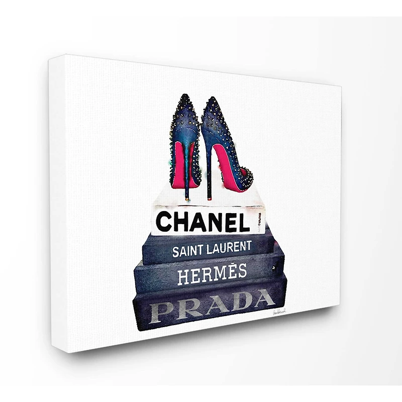 Stupell Industries Fashion Books & Heels Canvas Wall Art