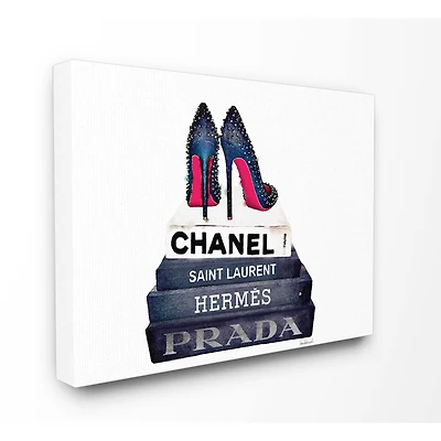 Stupell Industries Fashion Books & Heels Canvas Wall Art