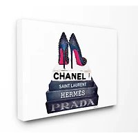 Stupell Industries Fashion Books & Heels Canvas Wall Art