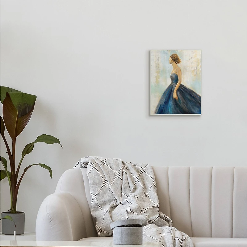 Stupell Industries Young Woman Blue Dress Soft Focus Wall Art