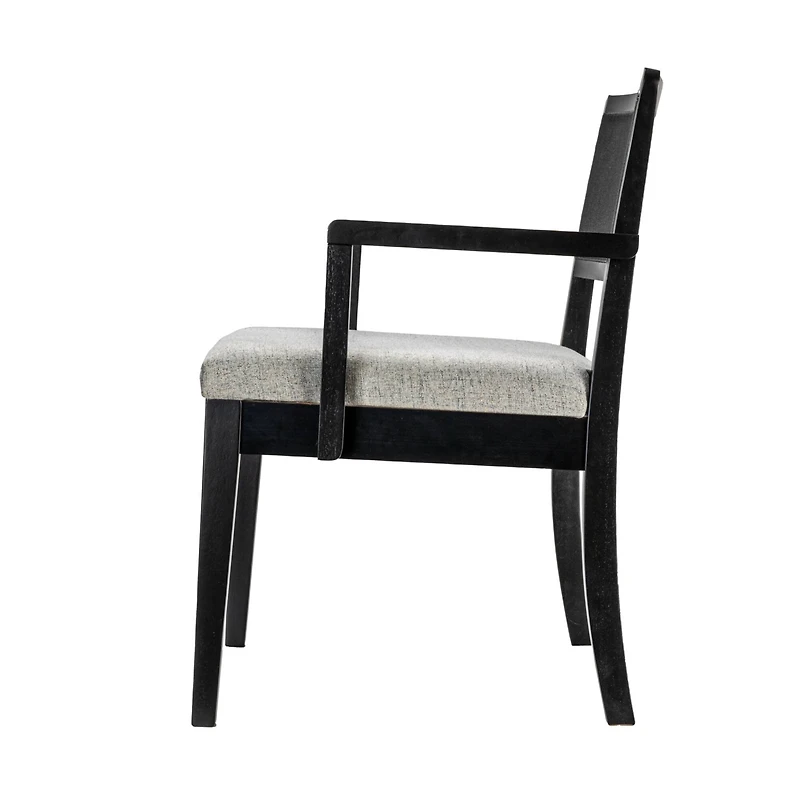 Hello Honey® 2.5ft. Crawford Mid-Century Modern Solid Wood Black Arm Chair