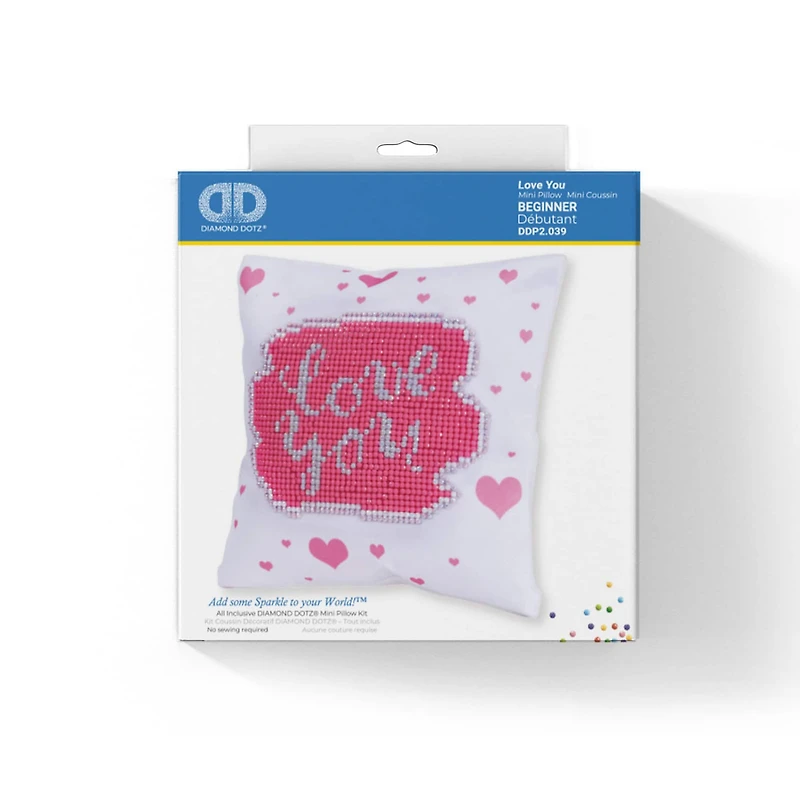 Diamond Dotz® Love You Diamond Painting Mini Pillow Artwork Kit
