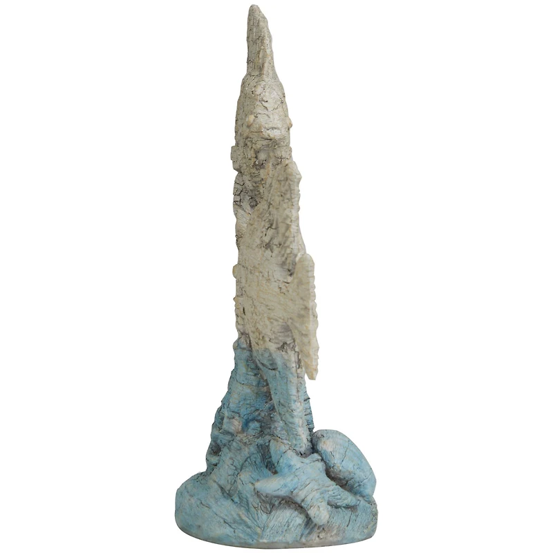 16" Light Blue Polystone Textured Ombre Fish Sculpture
