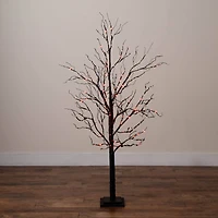 5ft. Pre-Lit Halloween Black Twig Artificial Tree with 240 Orange & Purple LED Lights