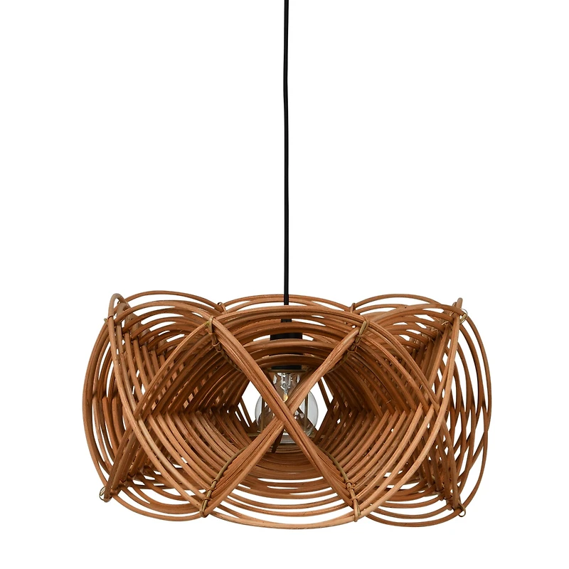 Hello Honey® 21" Natural Modern Woven Rattan Ceiling Light