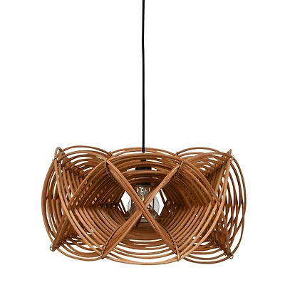 Hello Honey® 21" Natural Modern Woven Rattan Ceiling Light