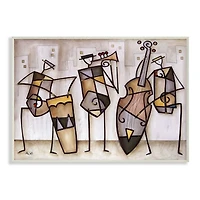 Stupell Industries Musical Trio Abstract Modern White Framed Wall Art