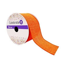 2.5" x 25ft. Faux Linen Wired Ribbon by Celebrate It™ Décor