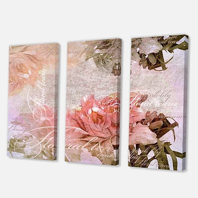 Designart - Vintage Flowers In Pastel Colours