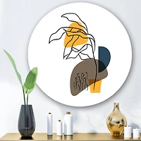 Designart - Abstract Flowers On Minimal Shapes V