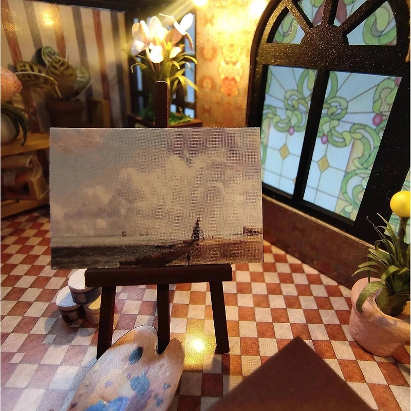 Wizardi House in English Style Miniature Dollhouse Roombox Kit