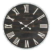 Glitzhome® 27.5" Oversized Farmhouse Wooden & Galvanized Wall Clock