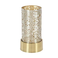 Set of 2" Gold Metal Eclectic Lantern, 8", 10"