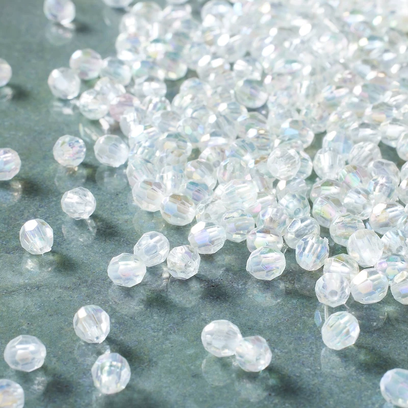 6mm Faceted AB Acrylic Round Bead Value Pack by Bead Landing