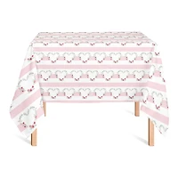 Floral Heart Pattern 58" x 58" Tablecloth