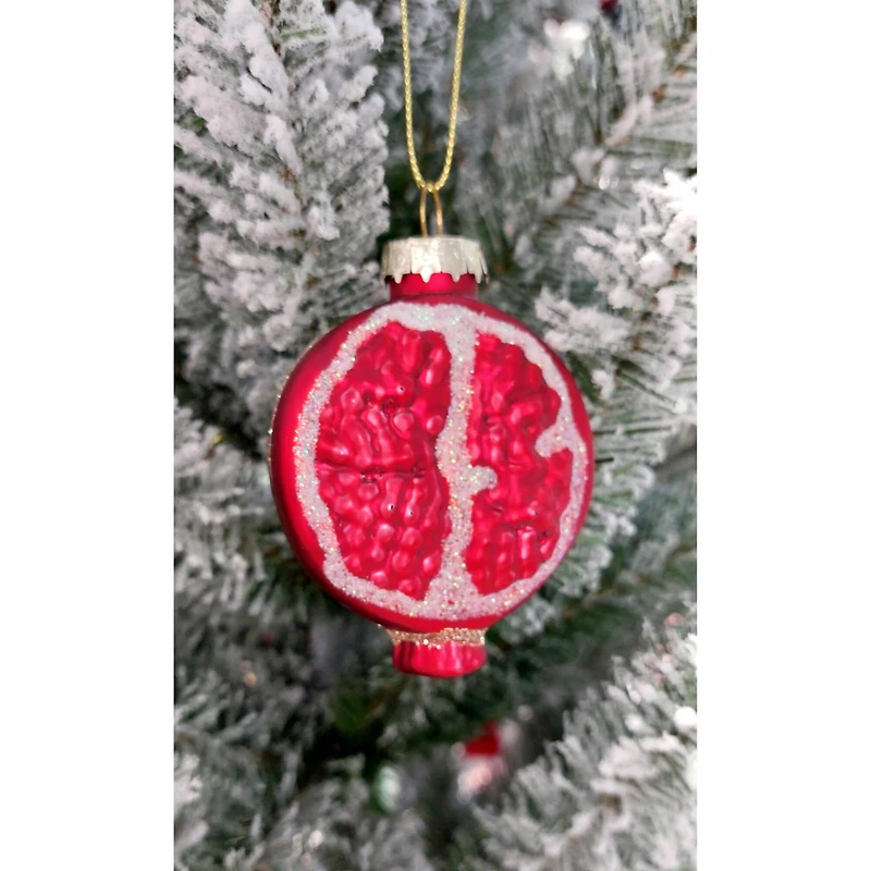 Wizardi 11.81" Christmas Pomegranate Slice Glass Ornament