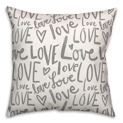 Love Typography 18" x 18" Throw Pillow