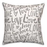 Love Typography 18" x 18" Throw Pillow