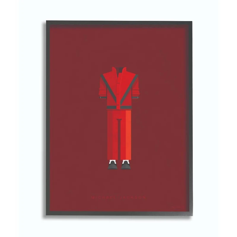 Stupell Industries Red Michael Jackson Fashion Design Wall Accent with Black Frame