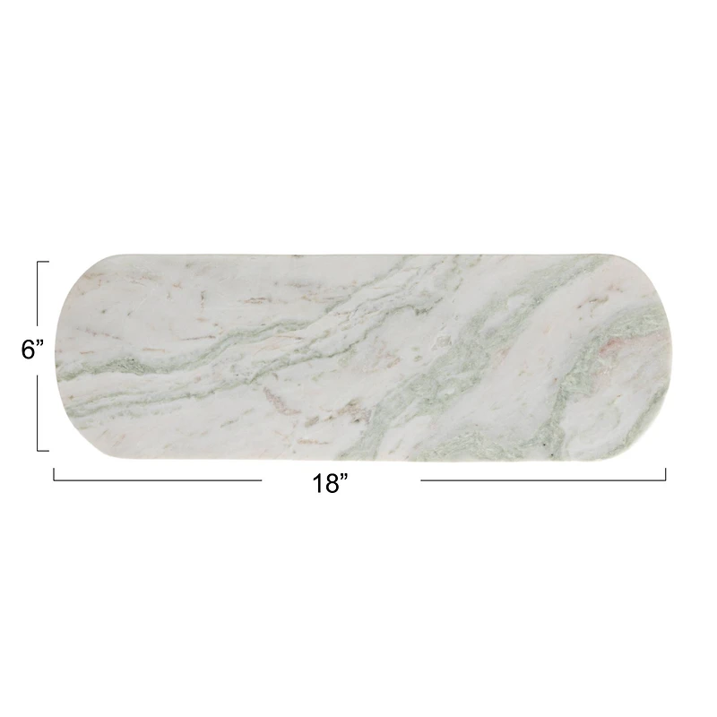 Hello Honey 18" x 6" Green Marble Oval Cheese Board