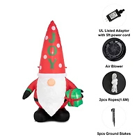 Glitzhome® 6ft. Lighted Inflatable Gnome Décor