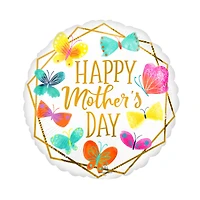 17" Happy Mother's Day Butterflies Foil Balloon
