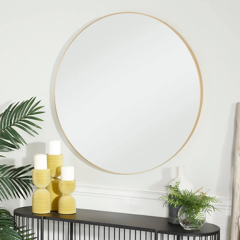 Gold Contemporary Wall Mirror, 36" x 1" x 36"