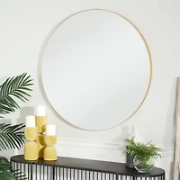 Gold Contemporary Wall Mirror, 36" x 1" x 36"