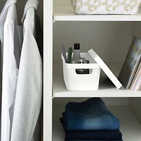 Simplify Small White Vinto Storage Box with Lid