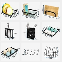 NEX™ 38" Black 2-Tier Stainless Steel Over the Sink Dish Rack