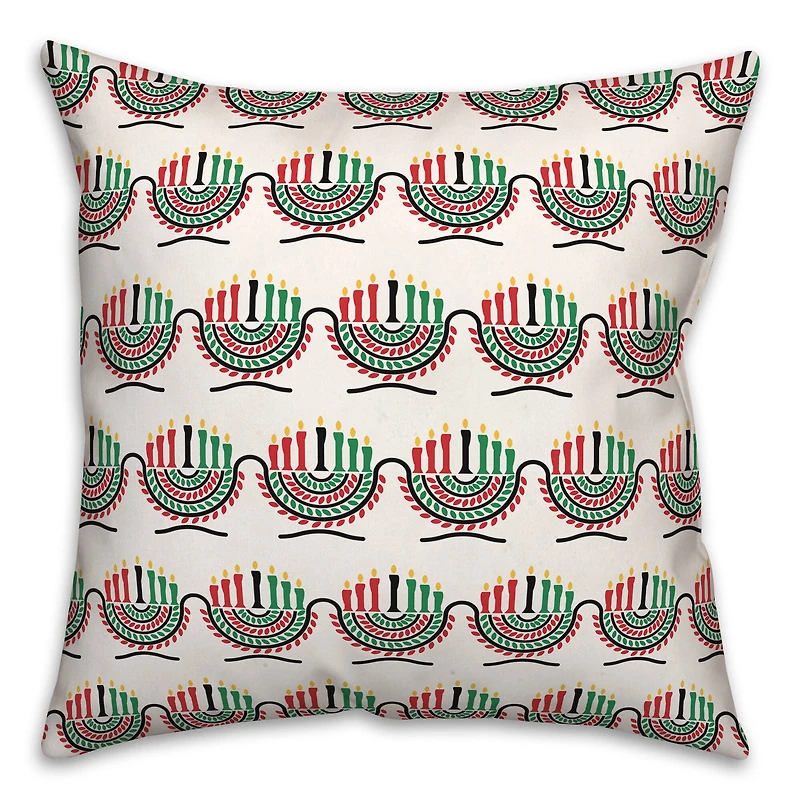 Kinara & Pattern Kwanzaa Throw Pillow