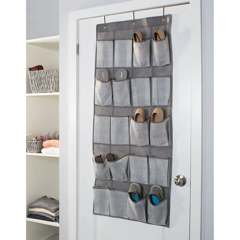 Simplify Heather Gray 20-Pocket Shoe Organizer