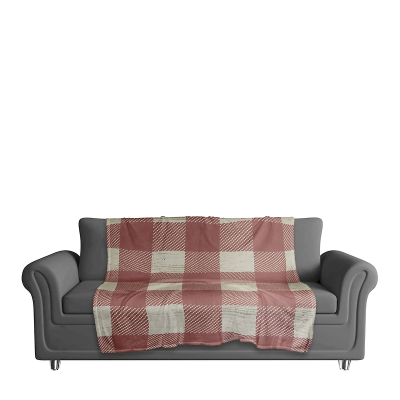 Buffalo Check Coral Fleece Blanket