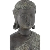 21" Brown Bohemian Polystone Buddha Sculpture