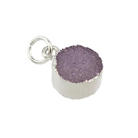 Round Violet Dyed Quartz Charm by Bead Landing™