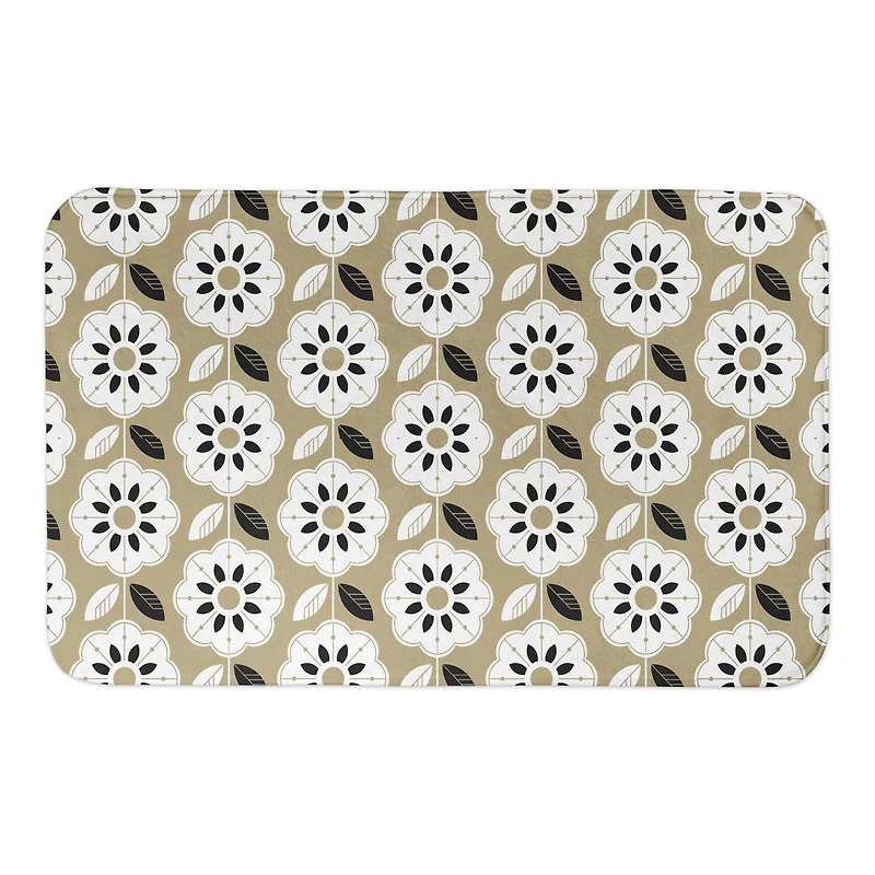 Mod Gold Flower 34" x 21" Bath Mat