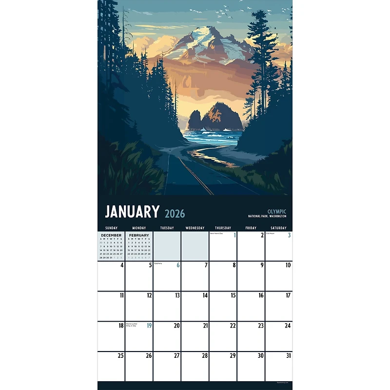 2026 National Parks-Art Wall Calendar