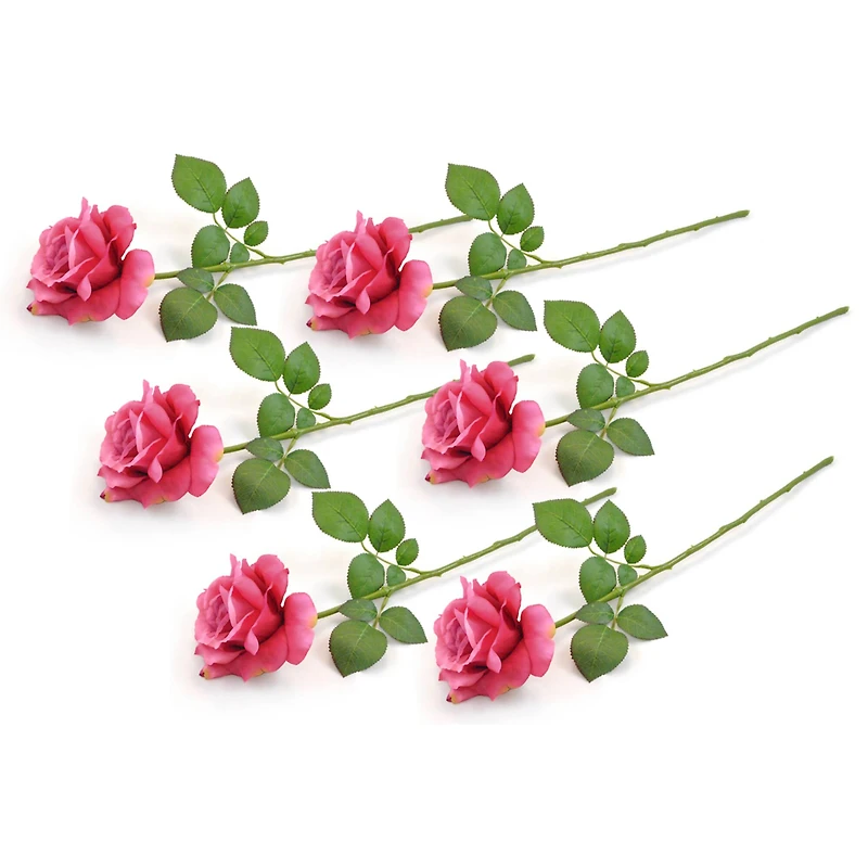 DII® Pink Flower Open Rose Set, 6ct.