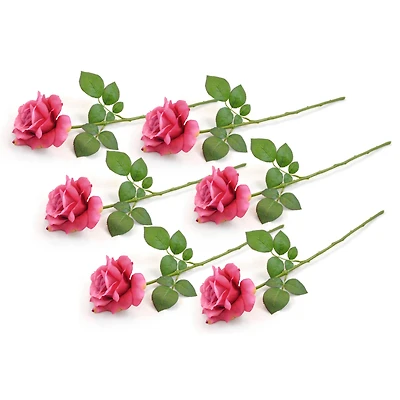 DII® Pink Flower Open Rose Set, 6ct.