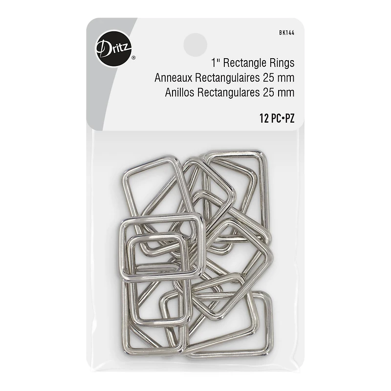 Dritz® Silver 1" Rectangle Rings, 12ct.