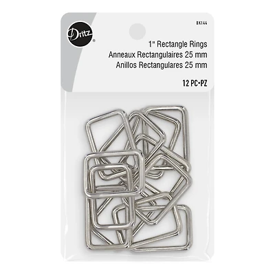 Dritz® Silver 1" Rectangle Rings, 12ct.