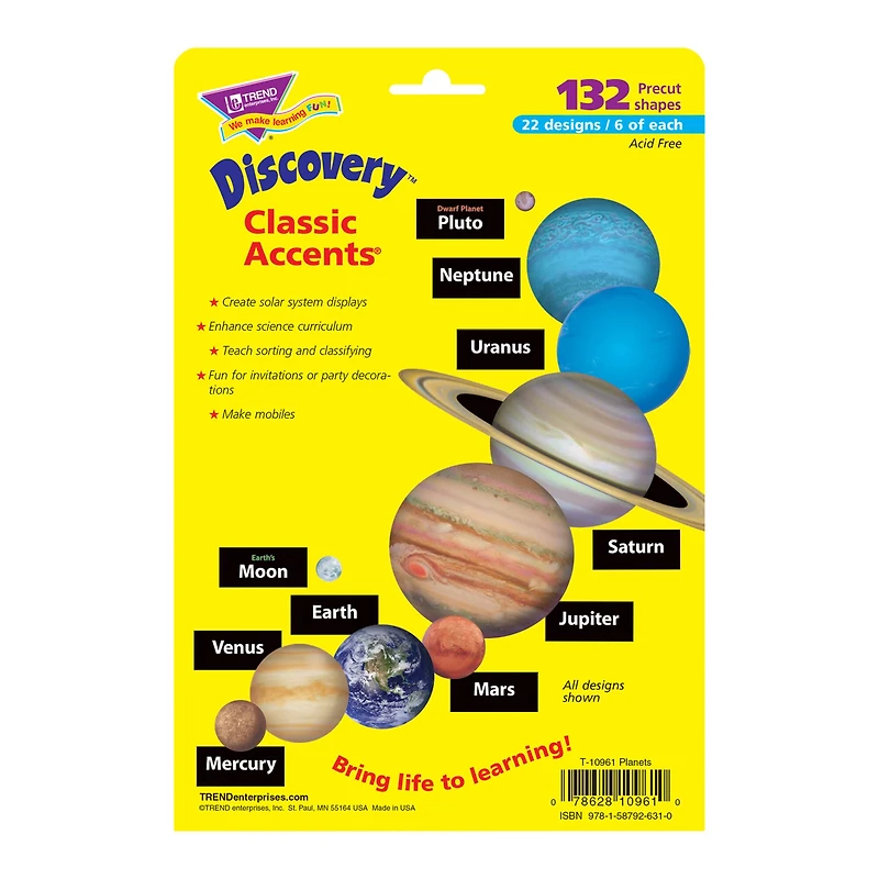 Trend Enterprises® Planets Classic Accents®, 132ct.