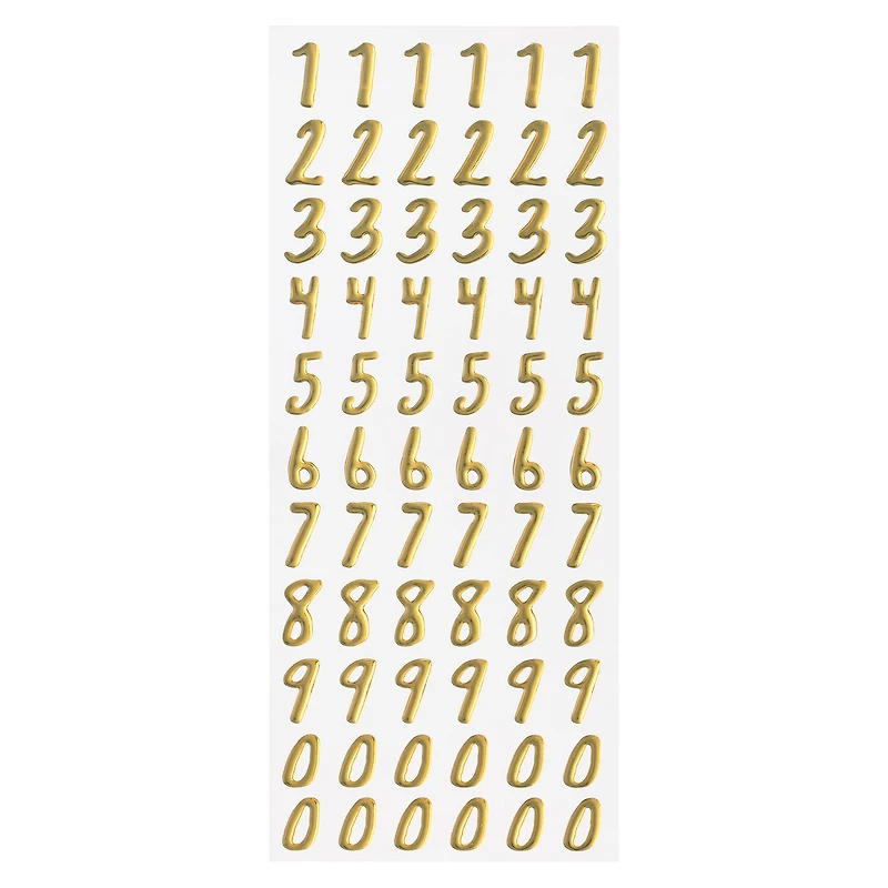 12 Packs: 66 ct. (792 total) Gold Foil Number Stickers by Recollections™